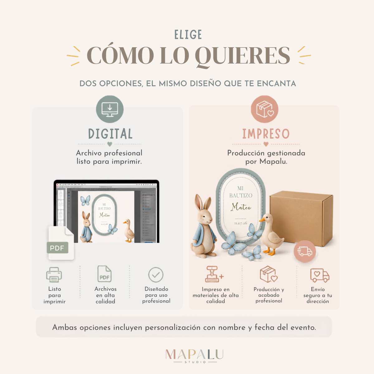 Kit Bautizo Oso Azul | Letrero + Figura decorativa